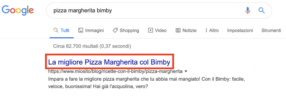 Title ottimizzato per la SEO