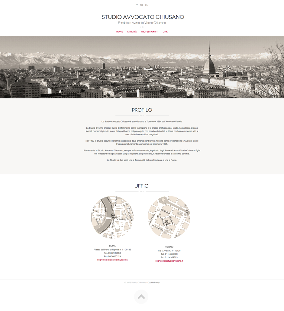 Sito web con design responsive per Studio Chiusano, creato con Joomla